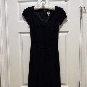 Armani Collezioni Black Midi Dress with Cap Sleeves